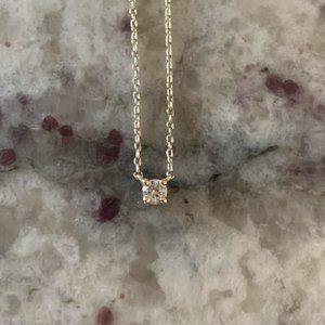 Diamond Solitaire Necklace in 14k gold / .12 carat